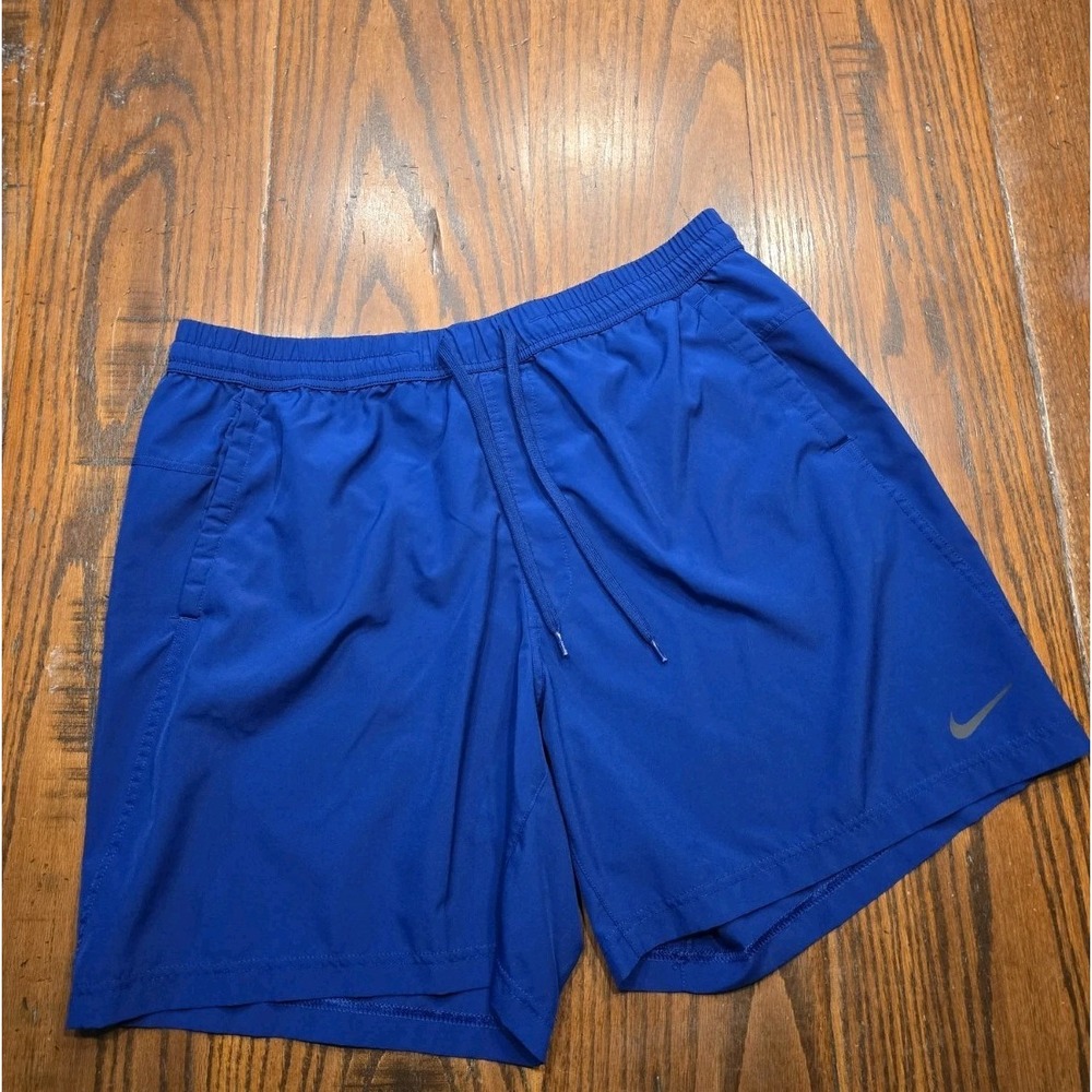 Nike Shorts Mens XL Blue Swoosh Running Gym 7 Inseam Lightweight Drifit‎ EUC